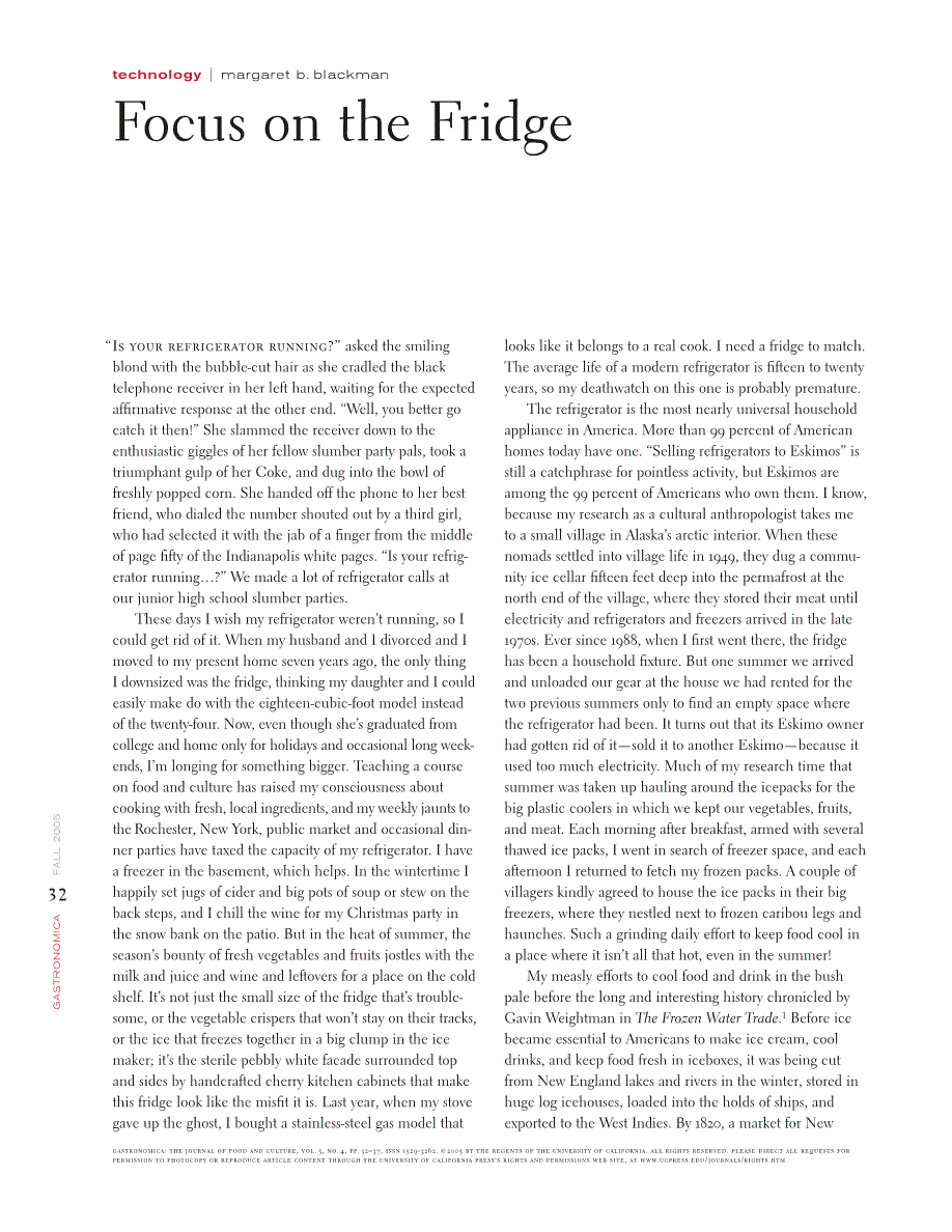 First page of Focus on the Fridge
