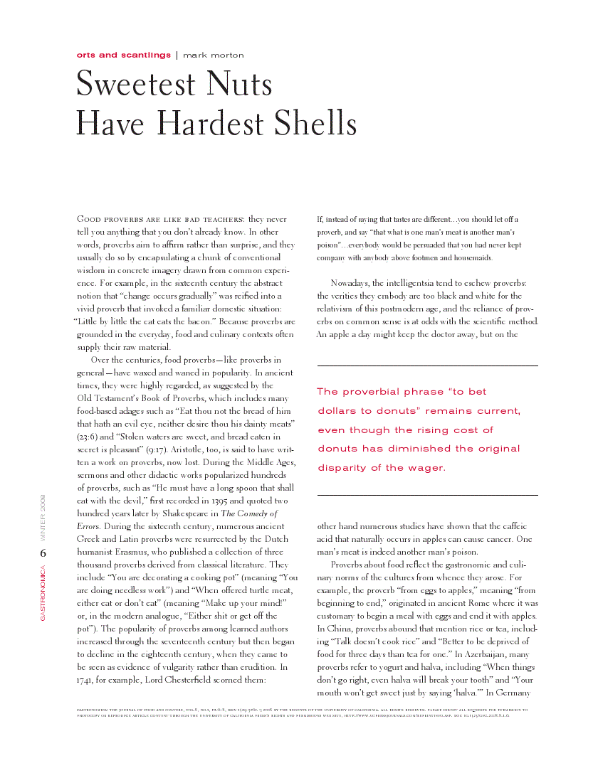 First page of Sweetest Nuts Have Hardest Shells