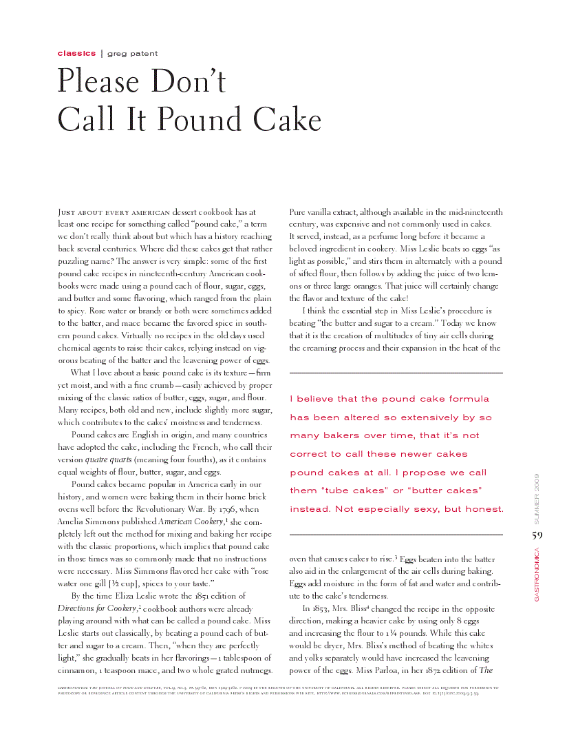 First page of Please Don't Call It Pound Cake