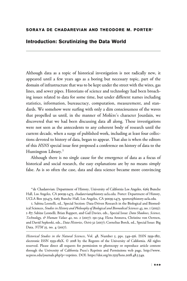 First page of Introduction<subtitle>Scrutinizing the Data World</subtitle>