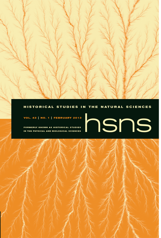 Historical Studies in the Natural Sciences Cover Image for Volume 43, Issue 1