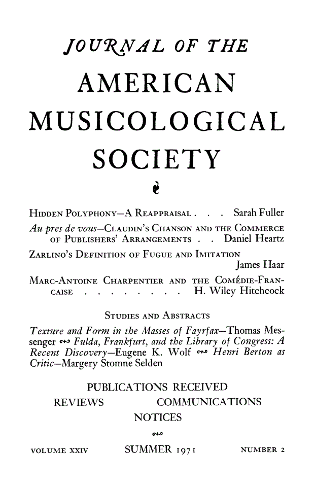 First page of Front Matter