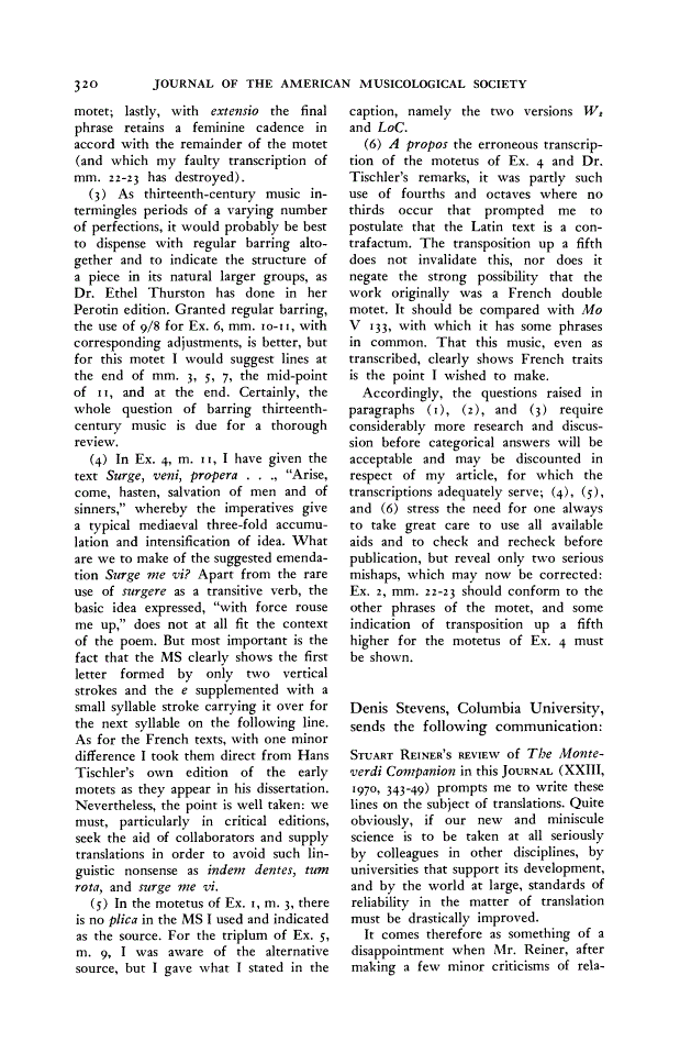 First page of [Letter from Denis Stevens]