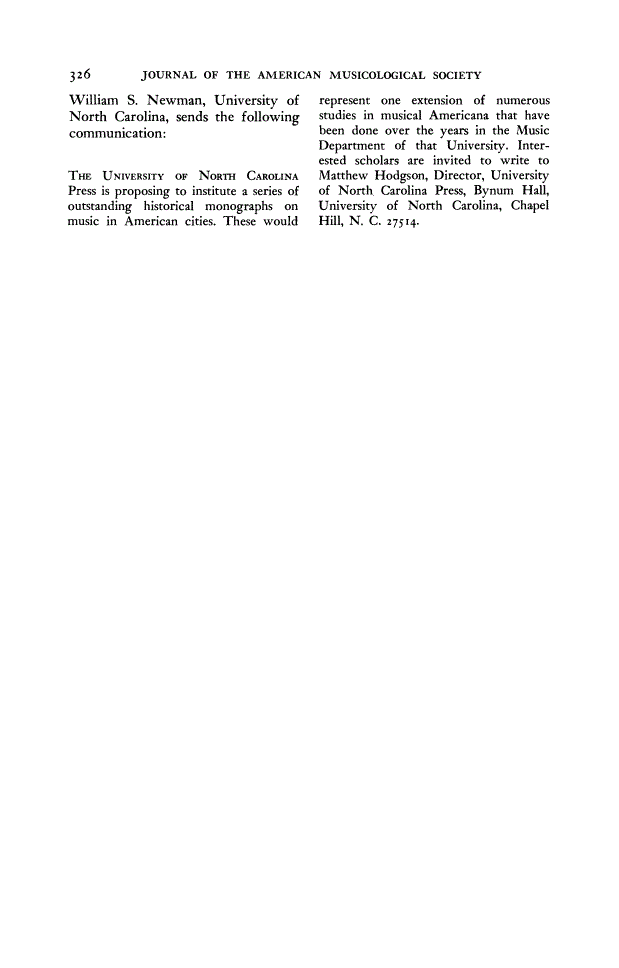 First page of [Letter from William S. Newman]