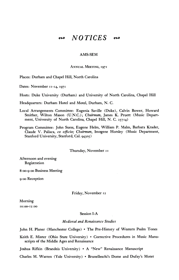 First page of Notices