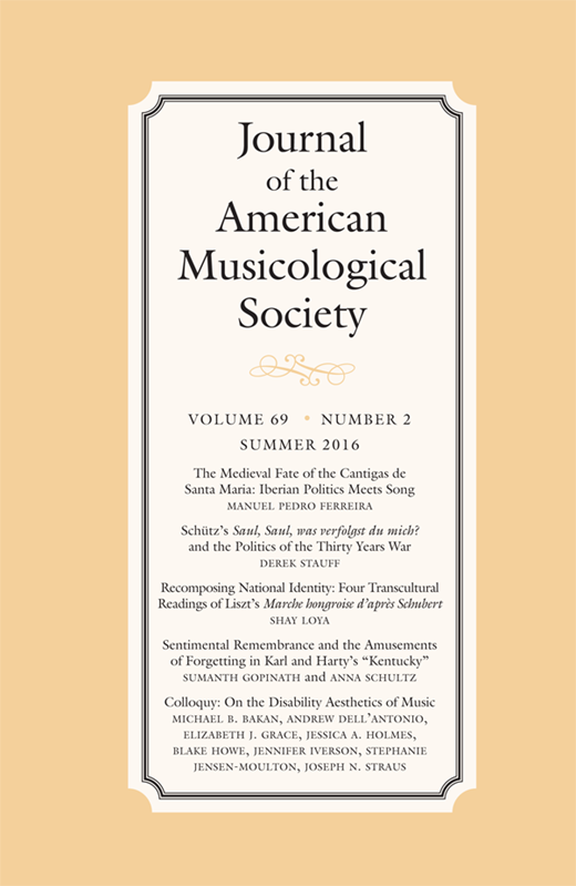 Journal of the American Musicological Society Cover Image for Volume 69, Issue 2