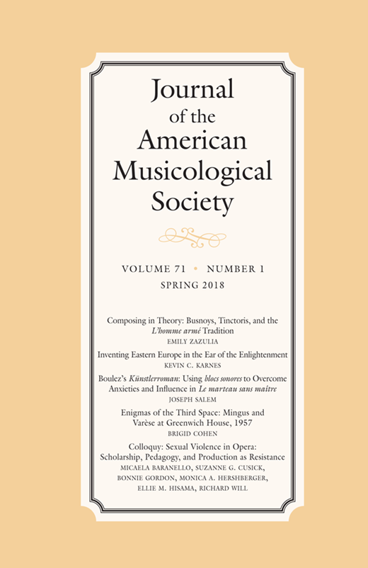 Journal of the American Musicological Society Cover Image for Volume 71, Issue 1