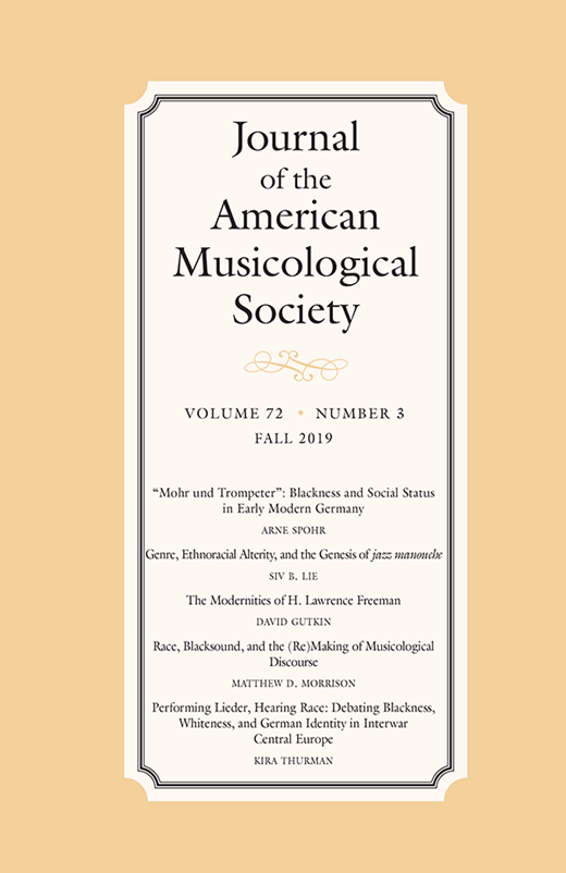 Journal of the American Musicological Society Cover Image for Volume 72, Issue 3
