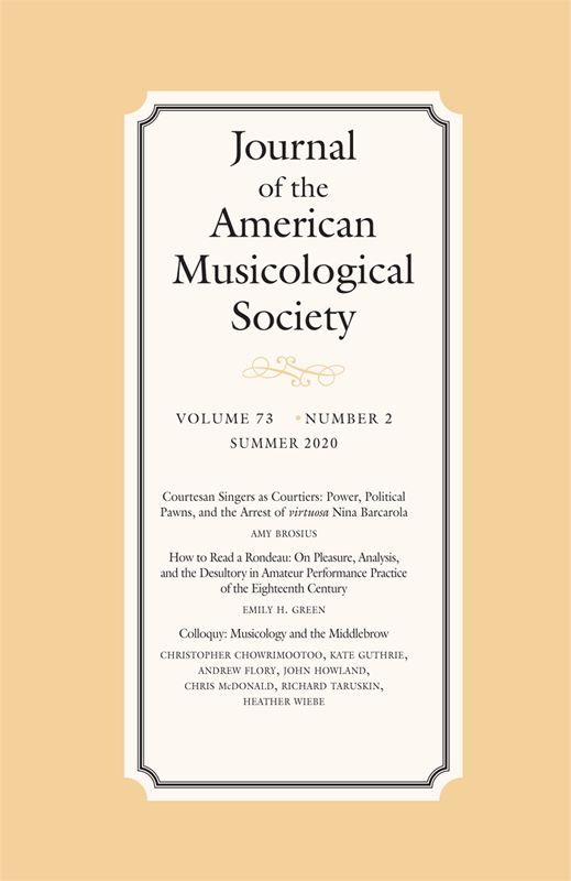 Journal of the American Musicological Society Cover Image for Volume 73, Issue 2