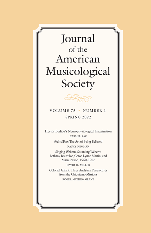 Journal of the American Musicological Society Cover Image for Volume 75, Issue 1