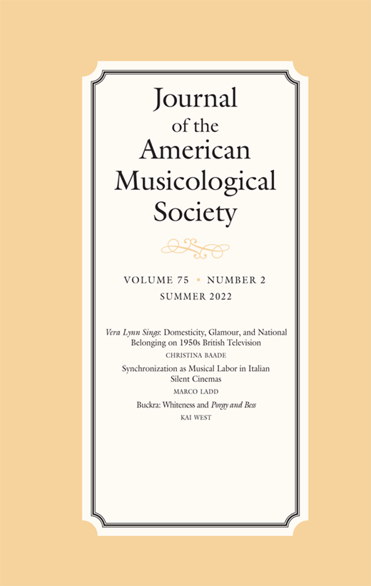 Journal of the American Musicological Society Cover Image for Volume 75, Issue 2