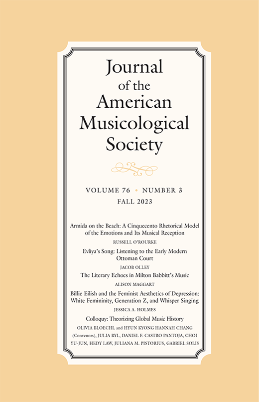 Journal of the American Musicological Society Cover Image for Volume 76, Issue 3