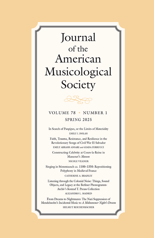 Journal of the American Musicological Society Cover Image for Volume 78, Issue 1