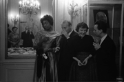 Gloria Davy, Hans Werner Henze, and Ingeborg Bachmann at the after-party for the premiere of Nachtstücke. Photographs by Willy Pragher, “Gloria Davy und Hans Werner Henze,” October 20, 1957, Sammlung Willy Pragher, Staatsarchiv Freiburg.