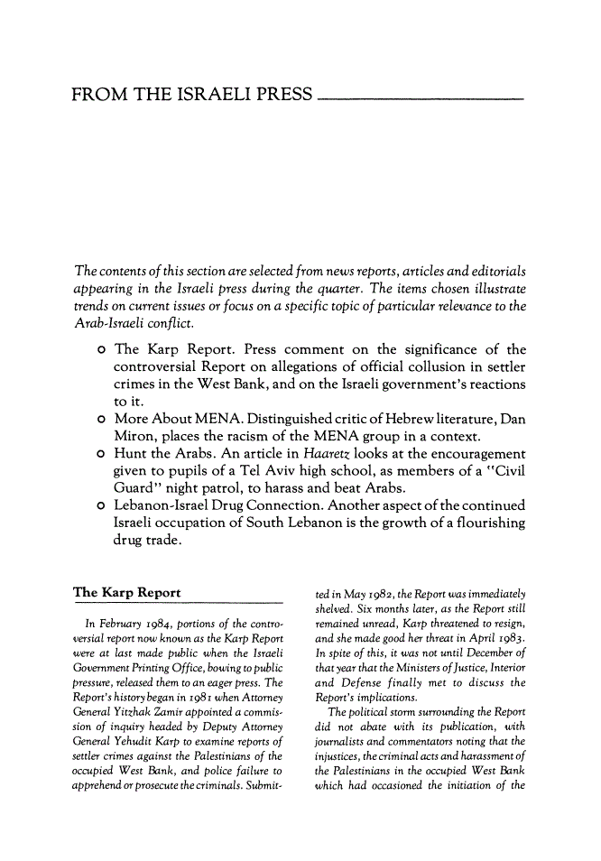First page of The Karp Report