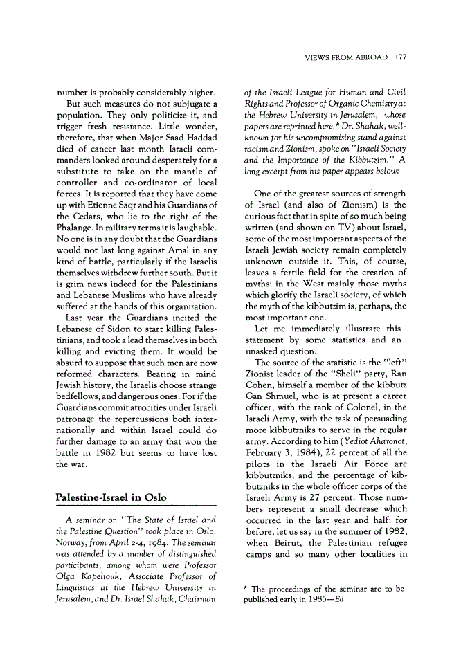 First page of Palestine-Israel in Oslo