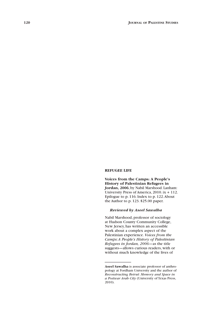 First page of Refugee Life