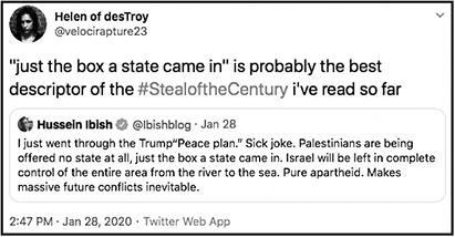 A Twitter user deploys the trending #StealOfTheCentury hashtag. (28 January, Twitter)