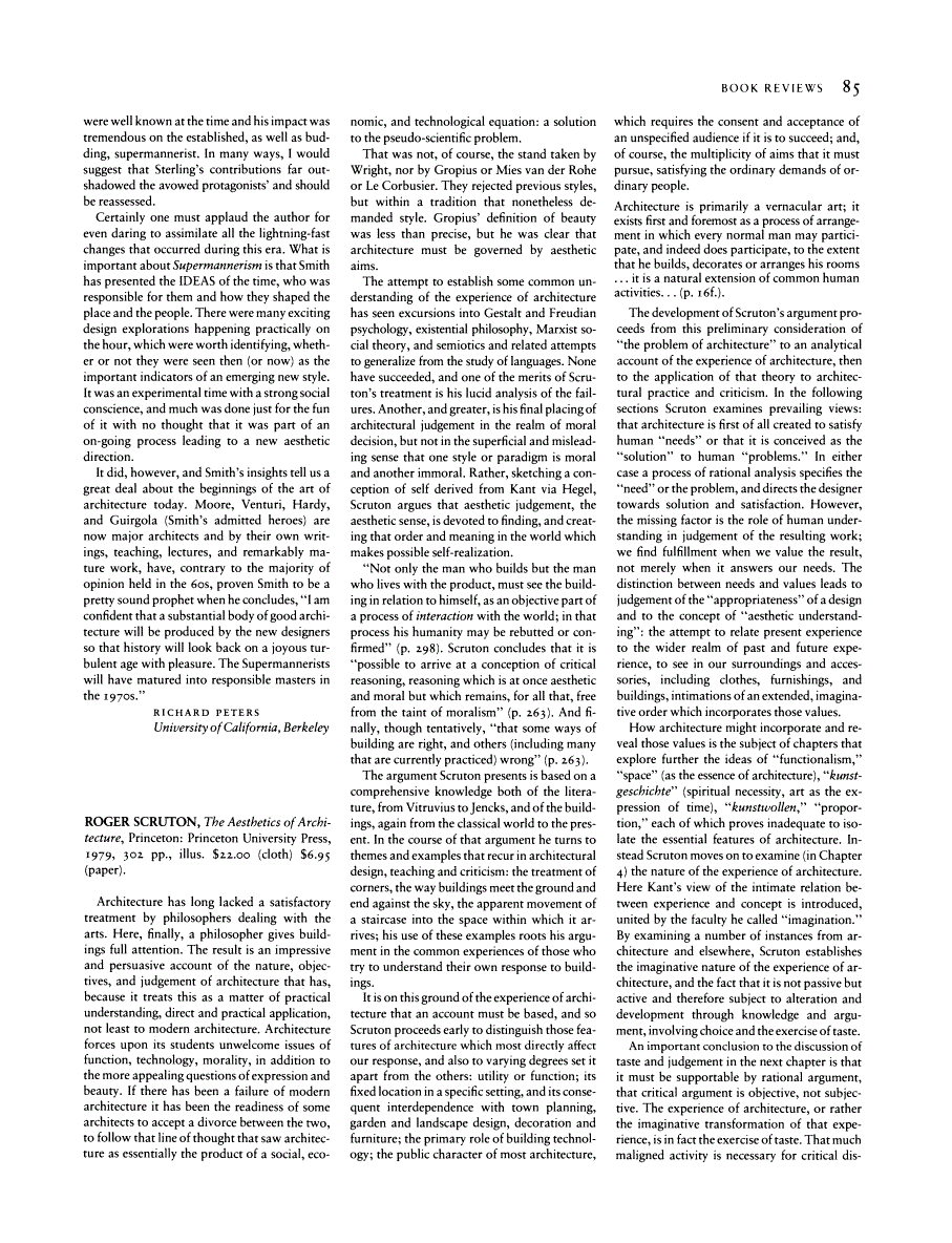 Review: The Aesthetics of Architecture by Roger Scruton ...