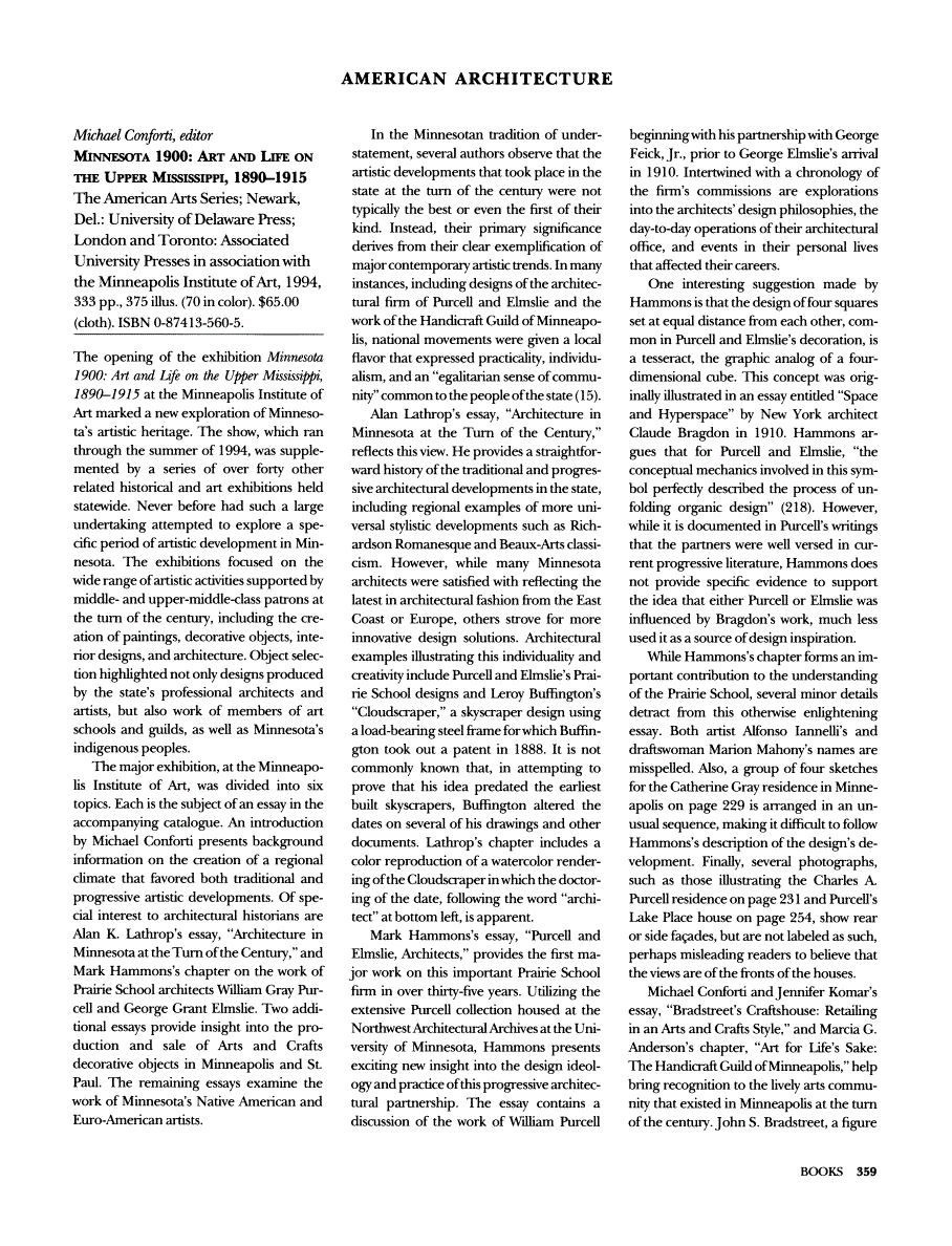 First page of Review: Minnesota 1900: Art and Life on the Upper Mississippi, 1890-1915 by Michael Conforti