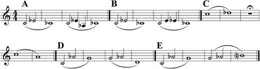 Transcription of Until Dawn main theme variations, transposed to C.