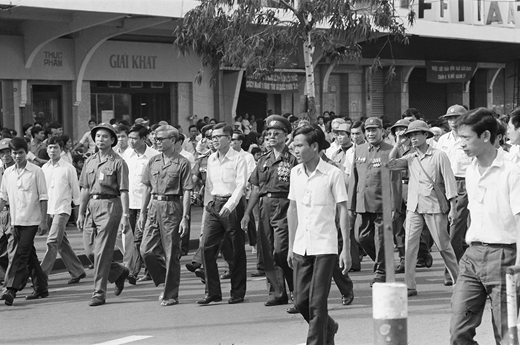 Military and civil elites marching on Independence Day.