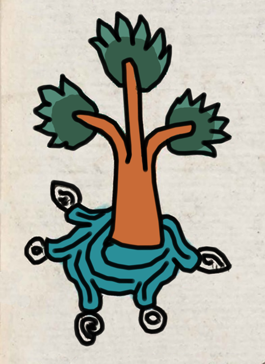 Digital drawing of Alhuexoyocan place glyph, unidentified artist(s), Codex Mendoza, folio 26r, mid-sixteenth century. Bodleian Libraries, University of Oxford, MS. Arch. Selden. A. 1 (artwork in the public domain; drawing provided by Alanna Radlo-Dzur)