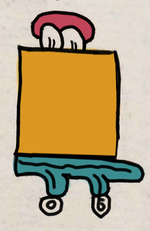 Digital drawing of Amacuzac (Amacoztitlan) place glyph, unidentified artist(s), Codex Mendoza, folio 23r. Bodleian Libraries (artwork in the public domain; drawing provided by Alanna Radlo-Dzur)