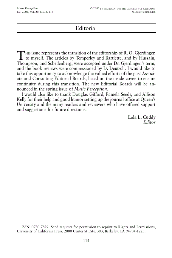 First page of Editorial