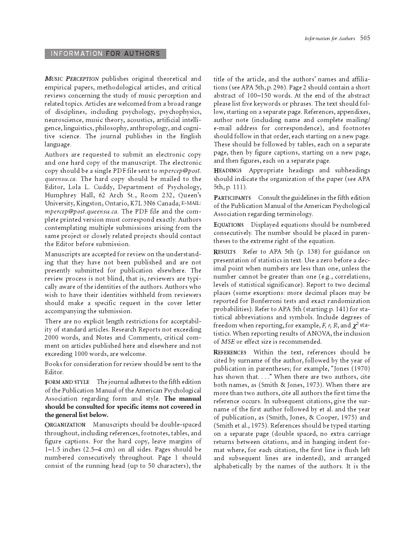 First page of Back Matter