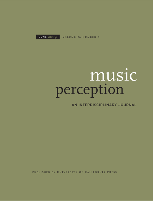 Music Perception Cover Image for Volume 26, Issue 5