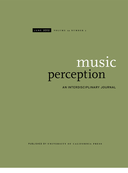 Music Perception Cover Image for Volume 29, Issue 5