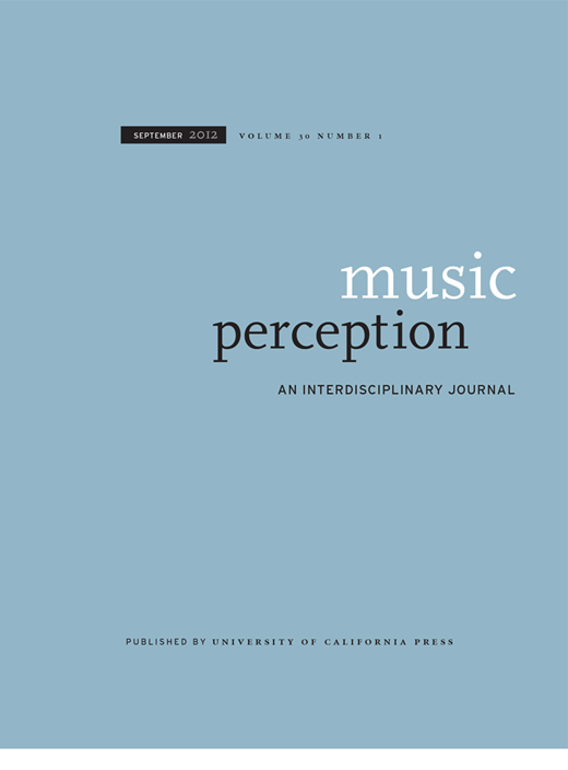 Music Perception Cover Image for Volume 30, Issue 1