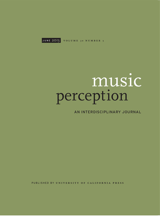Music Perception Cover Image for Volume 30, Issue 5
