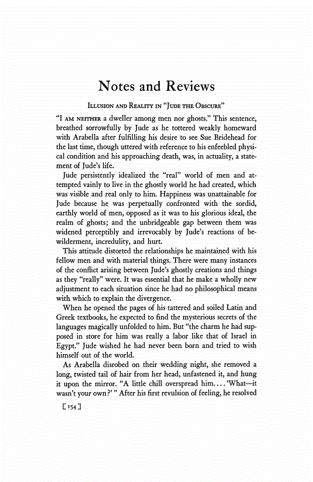 First page of Illusion and Reality in "Jude the Obscure"