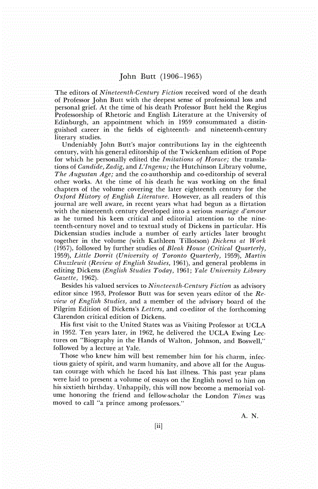 First page of John Butt (1906-1965)