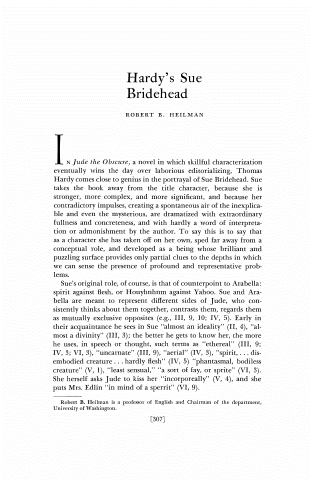First page of Hardy's Sue Bridehead