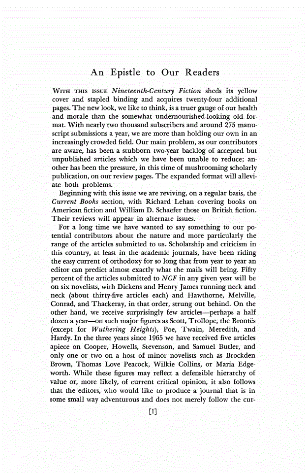 First page of An Epistle to Our Readers