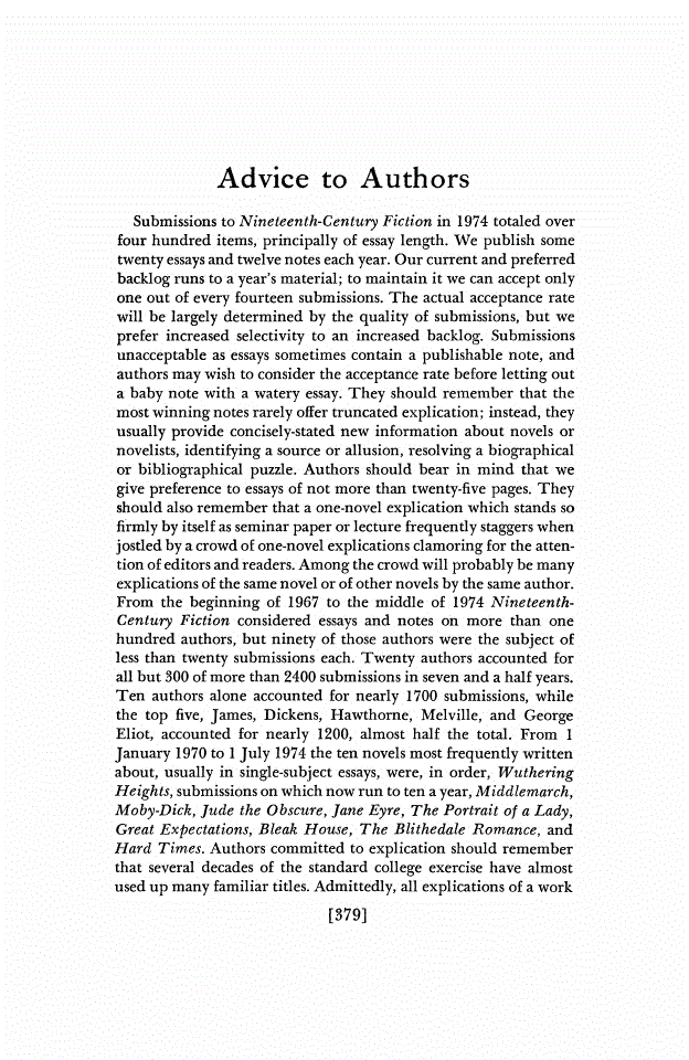 First page of Advice to Authors