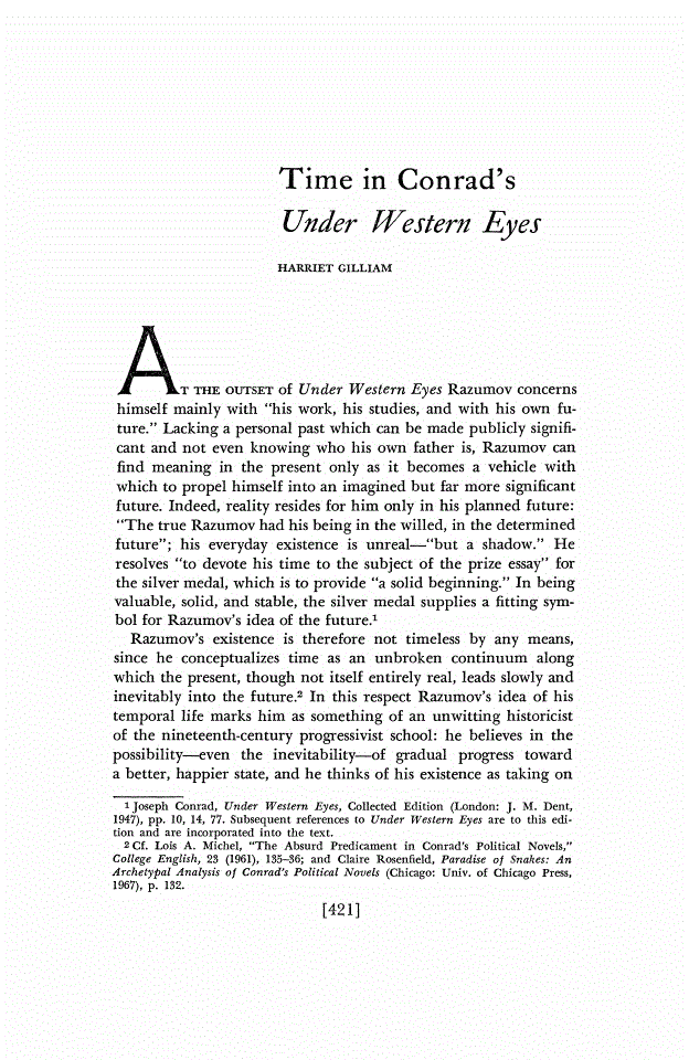 First page of Time in Conrad's Under Western Eyes