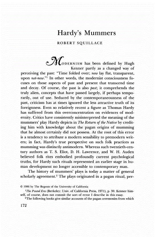 First page of Hardy's Mummers