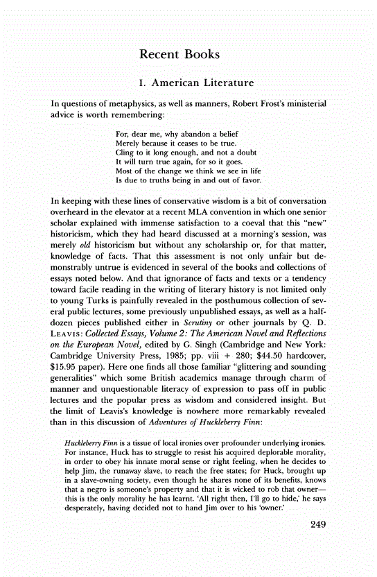 First page of Recent Books