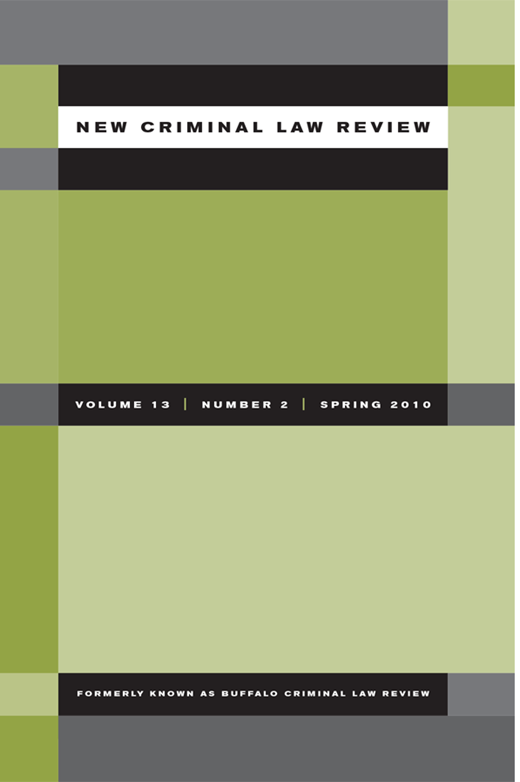 New Criminal Law Review Cover Image for Volume 13, Issue 2