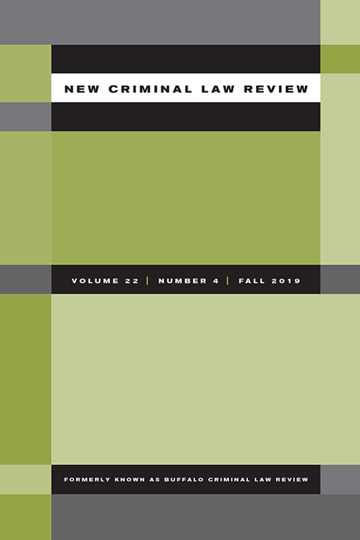 New Criminal Law Review Cover Image for Volume 22, Issue 4
