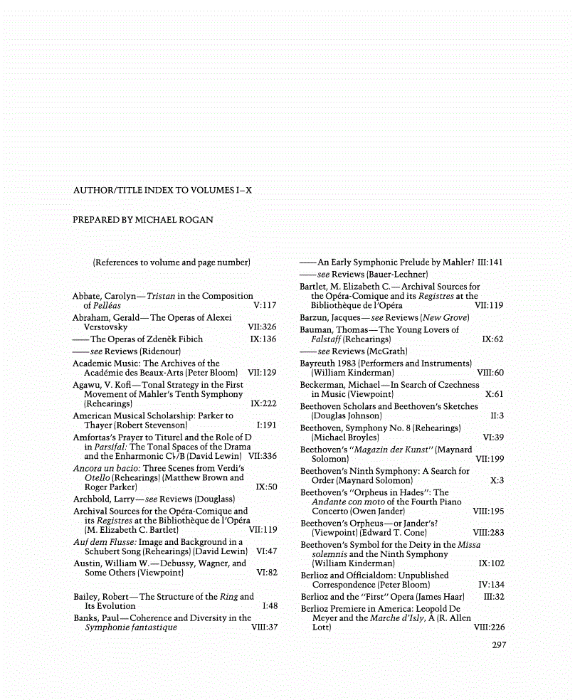 First page of Volume Information