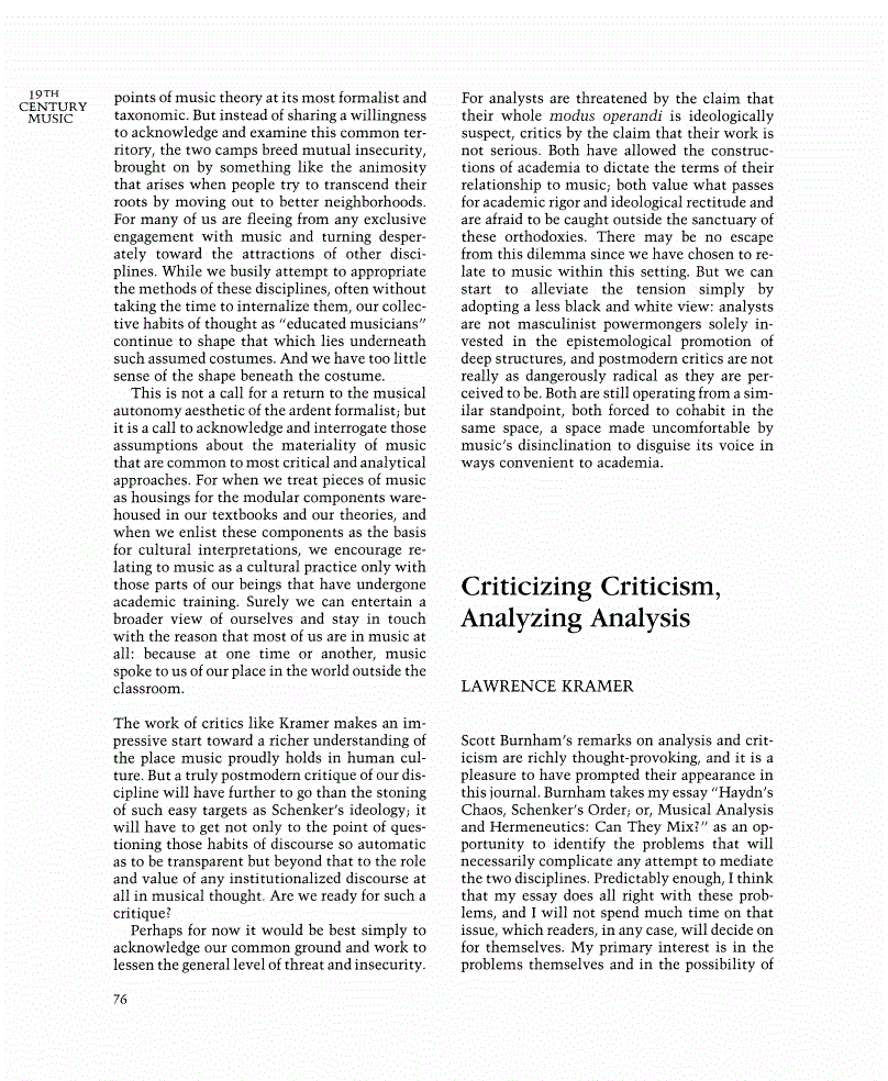 First page of Criticizing Criticism, Analyzing Analysis