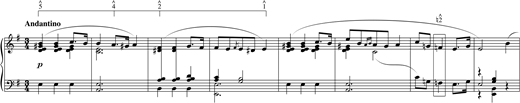 Mazurka in E Minor, op. 41, no. 1, mm. 1–8.