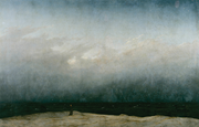 Caspar David Friedrich, Mönch am Meer (Monk by the Sea), 1808–10, oil on canvas, 110 × 171.5 cm (43 in × 67.5 in).