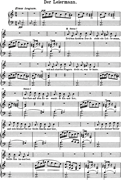 Schubert, “Der Leiermann.” Reproduced and adapted from: Franz Schubert, Gesänge für eine Singstimme mit Klavierbegleitung, ed. Max Friedlaender (Leipzig: Edition Peters, No.20a, n.d.[1890]. Plate 9023), pp. 120–21 (public domain).