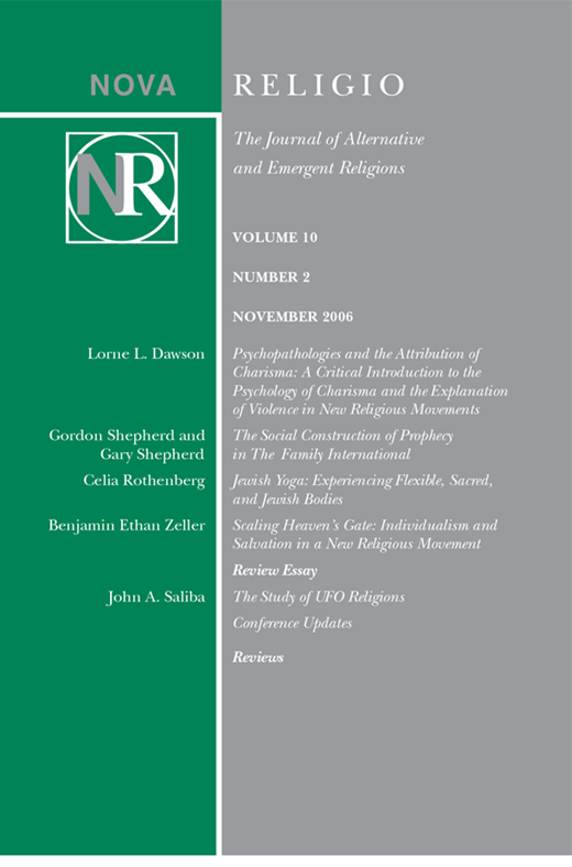 Nova Religio Cover Image for Volume 10, Issue 2